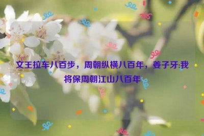 ​文王拉车八百步，周朝纵横八百年，姜子牙:我将保周朝江山八百年